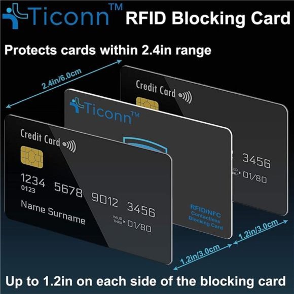 RFID Blocking Cards- 4 Pack, Premium Contactless NFC Debit Credit Card Protector - Picture 5 of 7